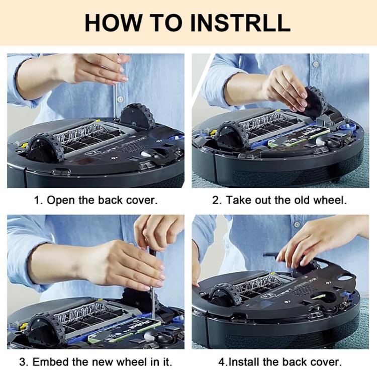 For IRobot Roomba 5/6/7/8/9 Series Walking Wheels Vacuum Cleaner Accessories Left Wheel-Black - free shipping - PMc TechLife - Order now!