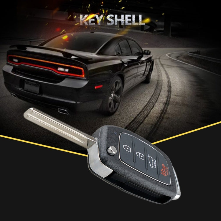 For Hyundai 4-button Folding Car Key Shell with Metal Edge Solaris ix35 ix4 Santa - Remote Car Key by PMC TechLife | Online Shopping South Africa | PMC TechLife
