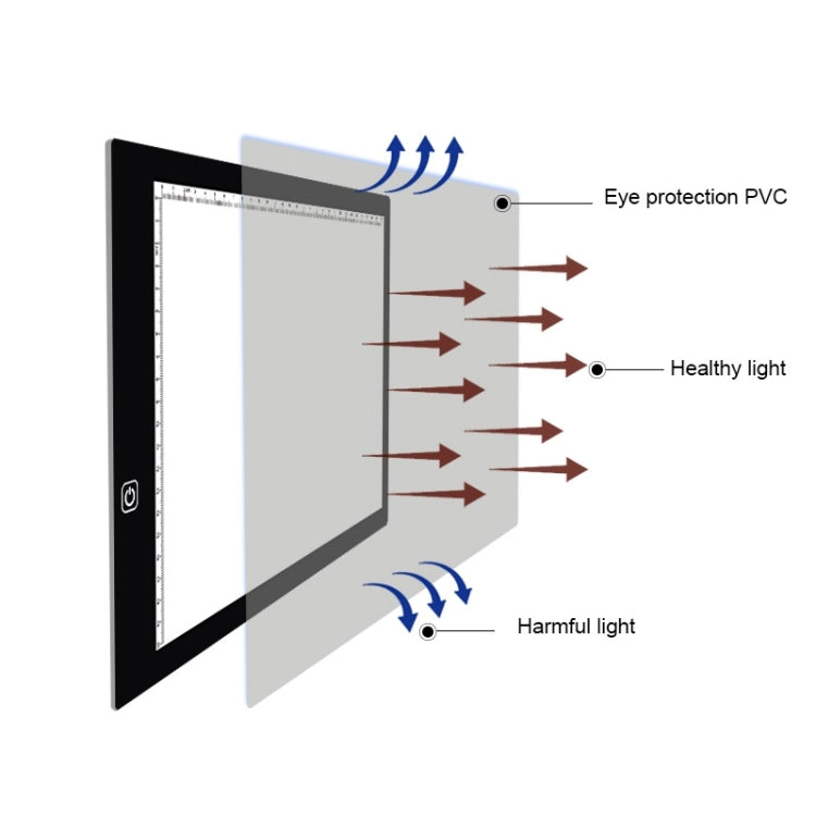 A4 Size 5W 5V LED LED Stepless Dimmable Acrylic Copy Boards for Anime Sketch Drawing Sketchpad, with USB Cable & Plug, Size：220x330x5mm -  by PMC Jewellery | Online Shopping South Africa | PMC Jewellery | Buy Now Pay Later Mobicred