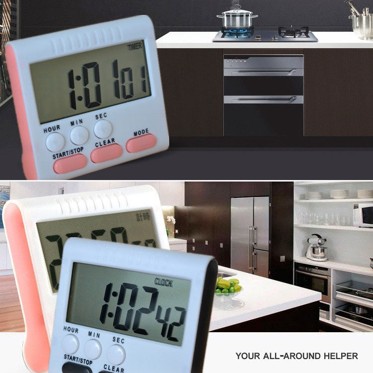 Kitchen Timer 24 Hours Digital Alarm Clock LCD Screen Magnetic Backing for Cooking Baking(Blue) - Digital Countdown by PMC TechLife | Online Shopping South Africa | PMC TechLife | Buy Now Pay Later Mobicred