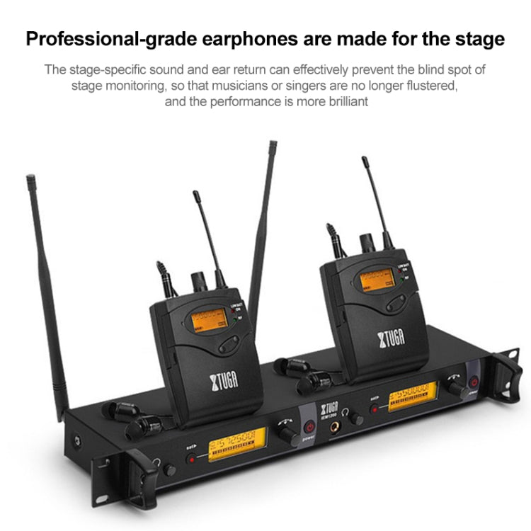 XTUGA IEM1200 Wireless Transmitter 10 Bodypack Stage Singer In-Ear Monitor System (AU Plug) - Microphone by XTUGA | Online Shopping South Africa | PMc TechLife | Buy Now Pay Later Mobicred
