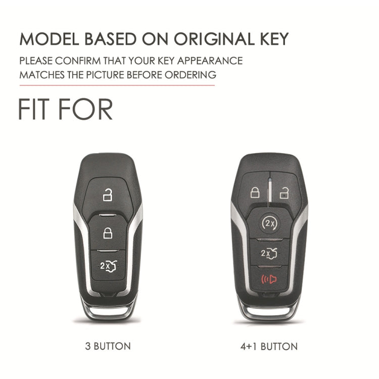 For Ford F-150 3-button C074 Car Key Leather Protective Case (Black) - Car Key Cases by PMC TechLife | Online Shopping South Africa | PMC TechLife | Buy Now Pay Later Mobicred