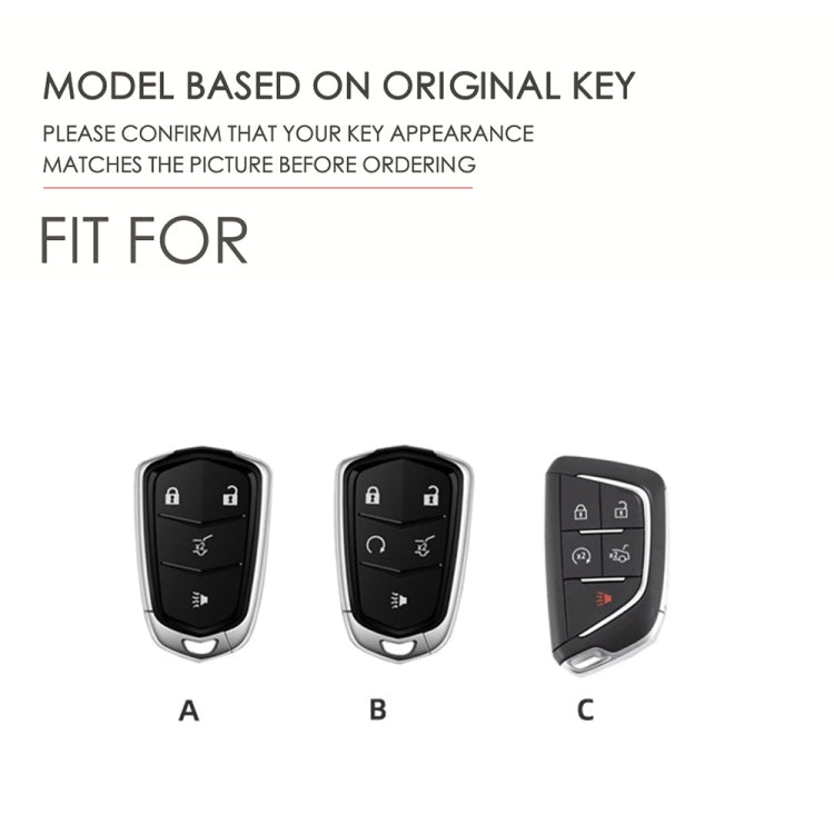 For Cadillac / CT5 / CT6 / XT6 5-button C087 Car Key Leather Protective Case (Blue) - Car Key Cases by PMC TechLife | Online Shopping South Africa | PMC TechLife | Buy Now Pay Later Mobicred