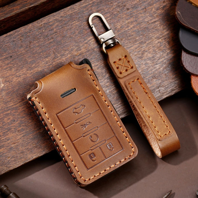 For Cadillac 5-button C091 Car Key Leather Protective Case (Brown) - Car Key Cases by PMC TechLife | Online Shopping South Africa | PMC TechLife | Buy Now Pay Later Mobicred