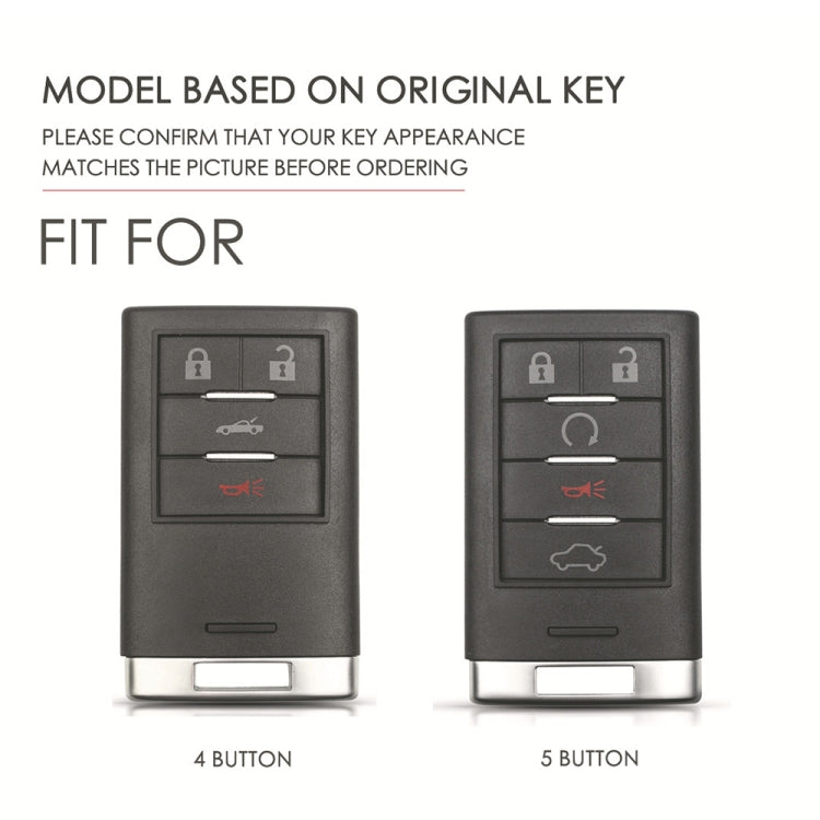 For Cadillac 5-button C091 Car Key Leather Protective Case (Blue) - Car Key Cases by PMC TechLife | Online Shopping South Africa | PMC TechLife | Buy Now Pay Later Mobicred
