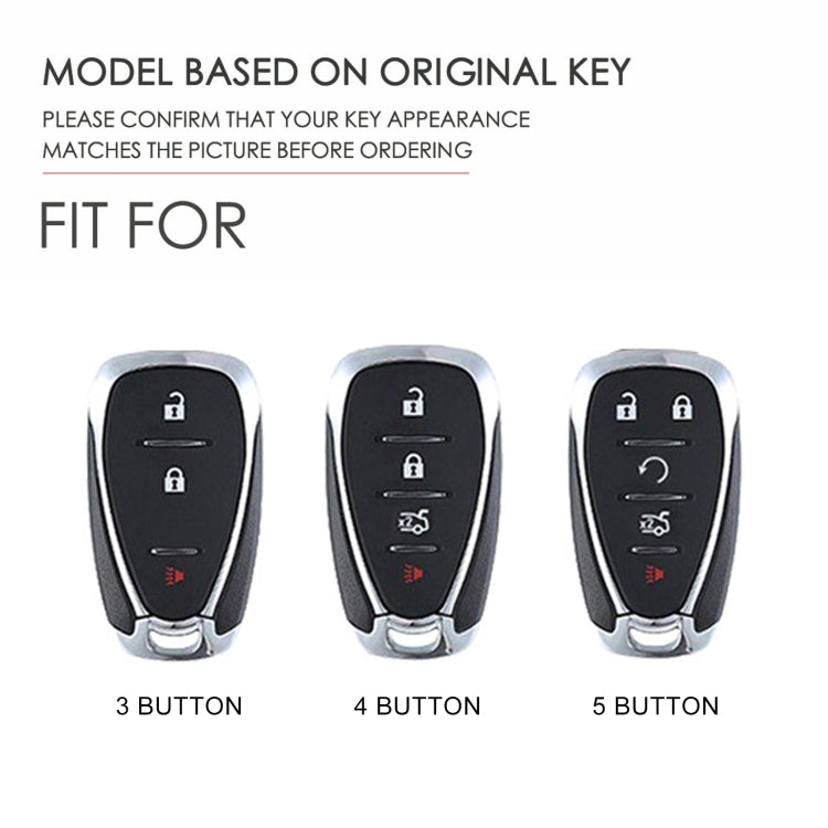 For Chevrolet 5-button Hallmo Car Cowhide Leather Key Protective Cover Key Case(Black) - Car Key Cases by Hallmo | Online Shopping South Africa | PMC TechLife | Buy Now Pay Later Mobicred