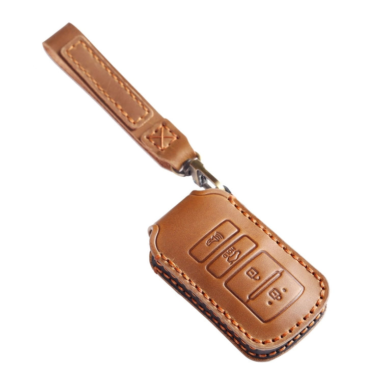 For Kia K4 Hallmo Car Cowhide Leather Key Protective Cover Key Case(Blue) - free shipping - PMC TechLife - Order now!