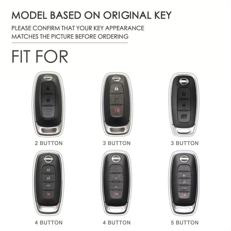 For Nissan Teana / Ariya 2-button Hallmo Car Cowhide Leather Key Protective Cover Key Case(Black) - Car Key Cases by Hallmo | Online Shopping South Africa | PMC TechLife | Buy Now Pay Later Mobicred