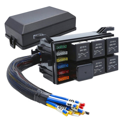 24V 5 Pin Car 6 Slots Waterproof Relay Fuse Box with Cable - Fuse by PMC Jewellery | Online Shopping South Africa | PMC Jewellery