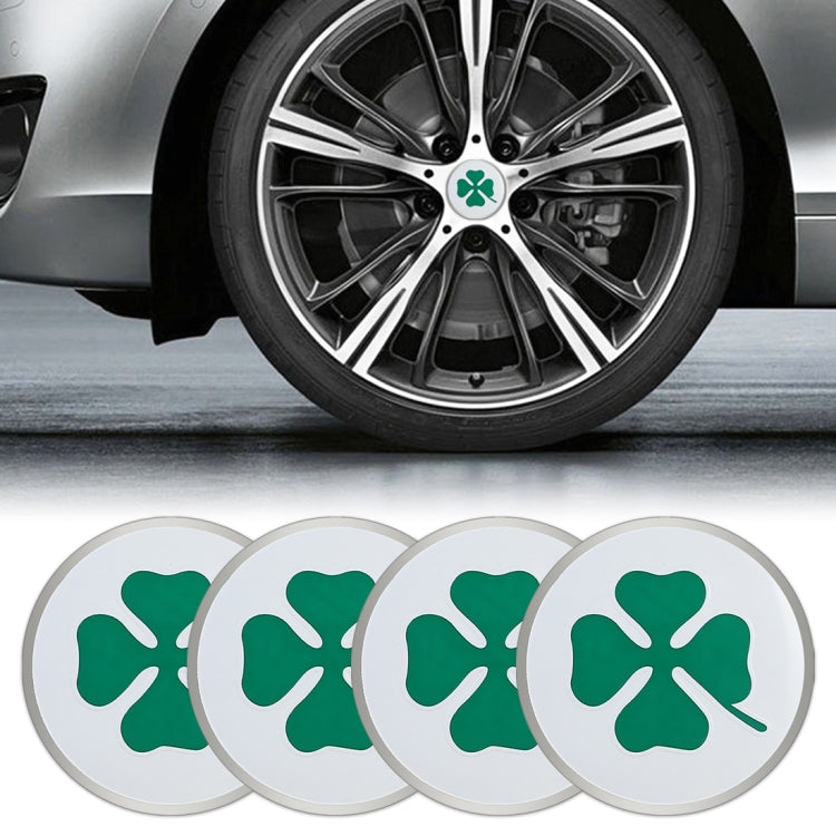 4 in 1 Car Four Leaf Clover Pattern Wheel Hub Decorative Sticker, Diameter: 5.8cm - Decorative Sticker by PMC TechLife | Online Shopping South Africa | PMC TechLife