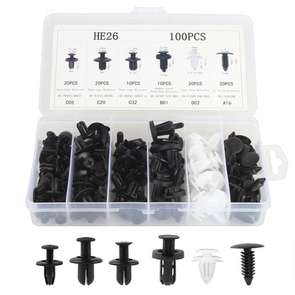 100 in 1 Universal Car Plastic Fasteners Rivet Clips Set - Nuts & Bolts by PMC Jewellery | Online Shopping South Africa | PMC Jewellery