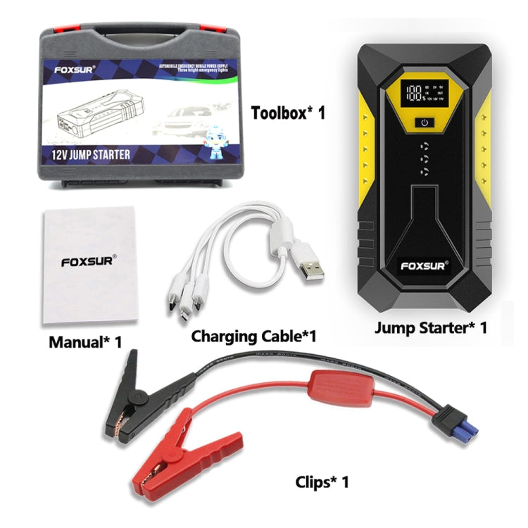 FOXSUR FJS-600 Car Multifunctional Emergency Start Power Supply - Power Bank by FOXSUR | Online Shopping South Africa | PMC Jewellery | Buy Now Pay Later Mobicred