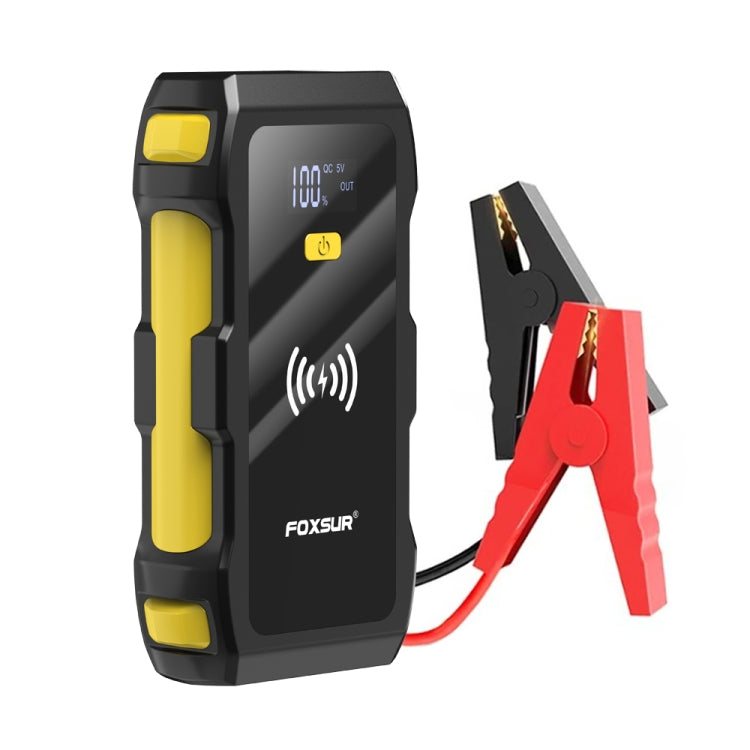 FOXSUR FJS-800 12V Car Multifunctional Wireless Charging Emergency Start Power Supply (Yellow) - Power Bank by FOXSUR | Online Shopping South Africa | PMC Jewellery | Buy Now Pay Later Mobicred