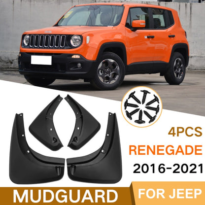 For Jeep Renegade 2015-2021 4pcs/Set Car Auto Soft Plastic Splash Flaps Fender Guard - Mudguards by PMC Jewellery | Online Shopping South Africa | PMC Jewellery | Buy Now Pay Later Mobicred