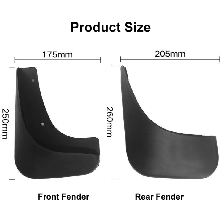 For Volkswagen Touran 2004-2015 4pcs/Set Car Auto Soft Plastic Splash Flaps Fender Guard - Mudguards by PMC TechLife | Online Shopping South Africa | PMC TechLife