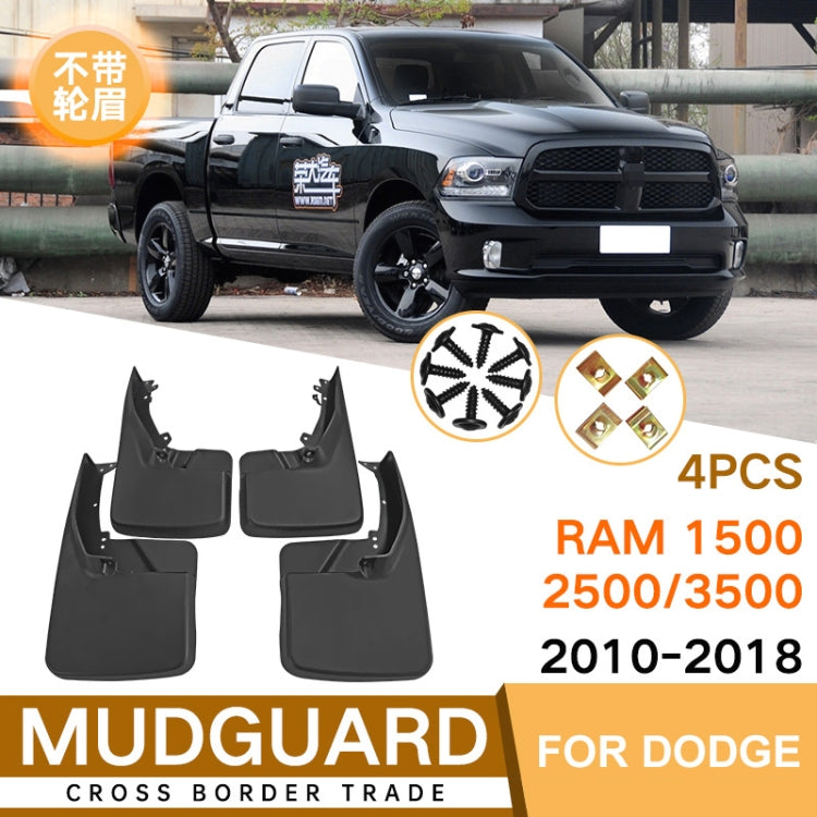 For Dodge RAM 1500 / 2500 / 3500 2010-2018 4pcs/Set Car Auto Soft Plastic Splash Flaps Fender Guard - Mudguards by PMC Jewellery | Online Shopping South Africa | PMC Jewellery | Buy Now Pay Later Mobicred