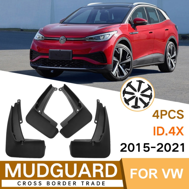 For Volkswagen ID.4X 2015-2023 4pcs/Set Car Auto Soft Plastic Splash Flaps Fender Guard - Mudguards by PMC Jewellery | Online Shopping South Africa | PMC Jewellery | Buy Now Pay Later Mobicred