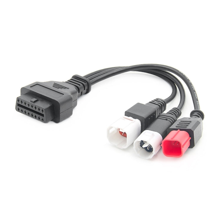 For Honda / Yamaha 3 in 1 OBDII Female to 3 Pin+4 Pin+6 Pin Motorcycle Connector Cable (Red) - Cables & Connectors by PMC Jewellery | Online Shopping South Africa | PMC Jewellery | Buy Now Pay Later Mobicred