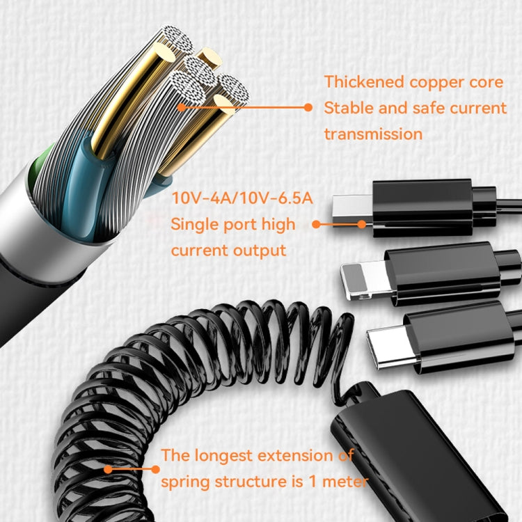 BW15 110W 3 in 1 Charging Cable & Dual USB Port Car Charger (Silver) - Car Charger by PMC TechLife | Online Shopping South Africa | PMC TechLife | Buy Now Pay Later Mobicred
