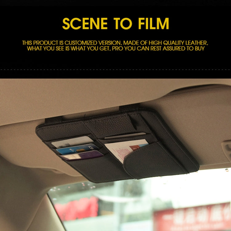 Car Multifunctional Sun Visor Card Holder Bill Storage Card Bag (Brown) - Stowing Tidying by PMC Jewellery | Online Shopping South Africa | PMC Jewellery | Buy Now Pay Later Mobicred