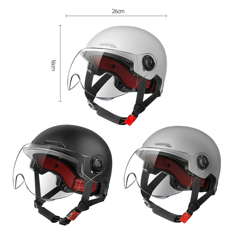 BY-1292 Unisex Motorcycle Frosted Protective Short Mirror Half Helmet (White) - Helmets by PMC TechLife | Online Shopping South Africa | PMC TechLife | Buy Now Pay Later Mobicred