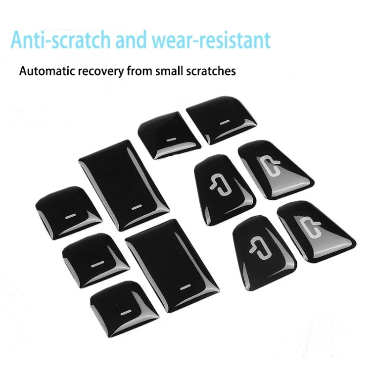 For Tesla Model 3 / Y 11pcs / Set Car Window Lift Button PU Adhesive Decorative Sticker - Car Interior Mouldings by PMC TechLife | Online Shopping South Africa | PMC TechLife | Buy Now Pay Later Mobicred