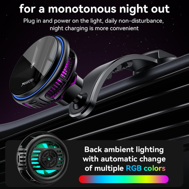 Yesido C311 Semiconductor Cooling 15W Magnetic Wireless Charging Car Holder (Black) - free shipping - PMC TechLife - Order now!