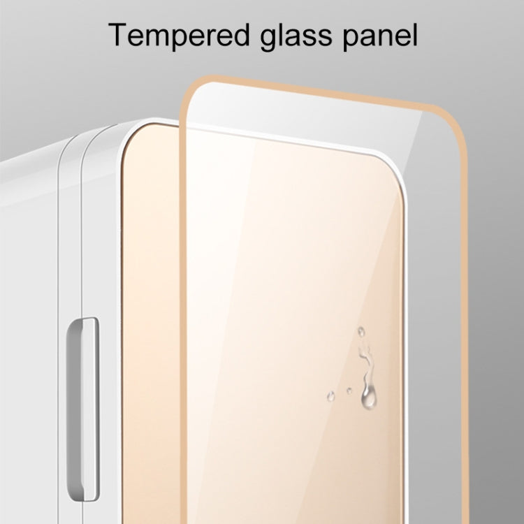 8L 37-48W Tempered Glass Panel Car / Home Mini Refrigerator, EU Plug (Gold) - Refrigerators by PMC TechLife | Online Shopping South Africa | PMC TechLife | Buy Now Pay Later Mobicred