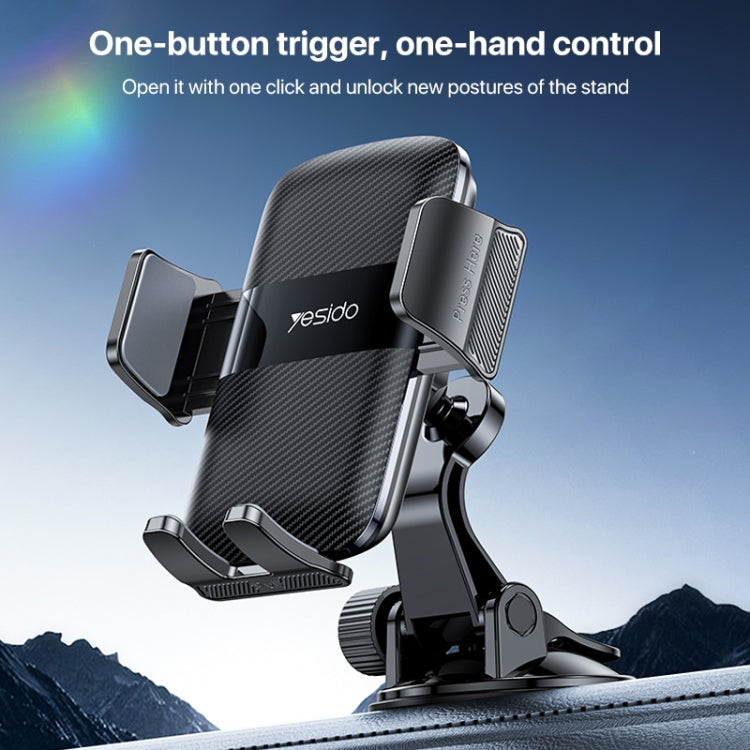 Yesido C175 Mini Suction Cup Type Mechanical Phone Clip Car Holder - Universal Car Holders by Yesido | Online Shopping South Africa | PMC TechLife | Buy Now Pay Later Mobicred