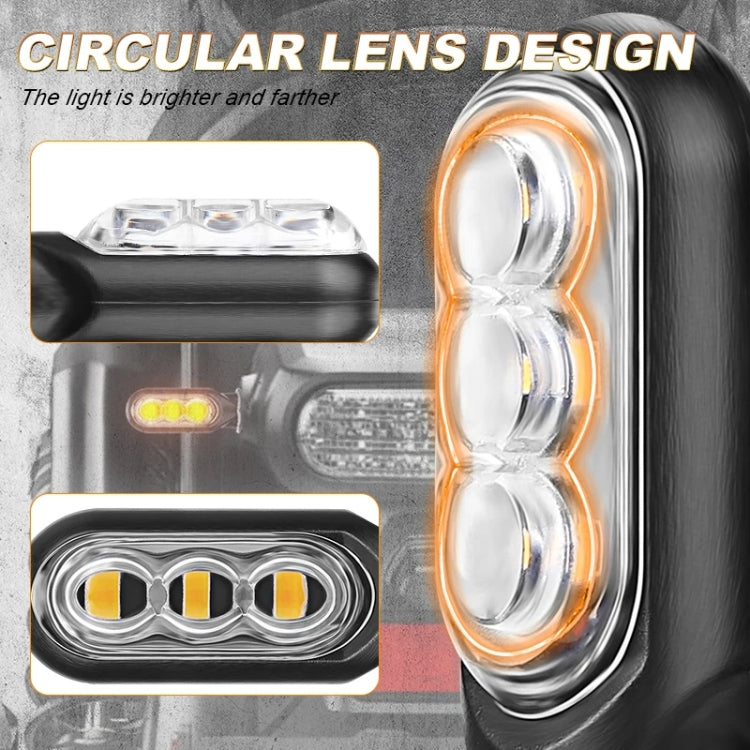 2pcs 12V 3LEDs Motorcycle Mini Water Turn Signal Light (Yellow) - Signal Lights by PMc TechLife | Online Shopping South Africa | PMc TechLife | Buy Now Pay Later Mobicred