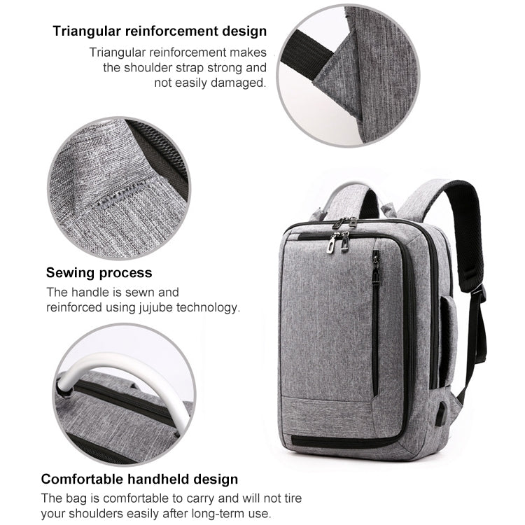 cxs-620 Multifunctional Oxford Laptop Bag Backpack (Light Grey) - Backpack by PMC Jewellery | Online Shopping South Africa | PMC Jewellery | Buy Now Pay Later Mobicred