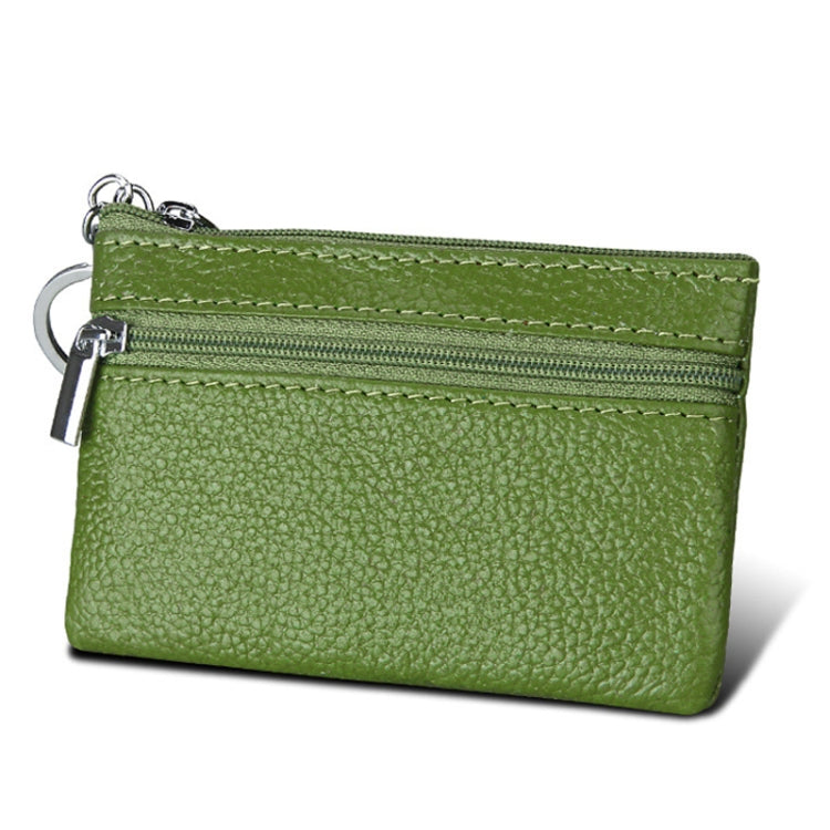 Cowhide Leather Zipper Solid Color Horizontal Card Holder Wallet RFID Blocking Coin Purse Card Bag Protect Case, Size: 11.4*7.4cm(Green) - Antimagnetic RFID Package by PMC Jewellery | Online Shopping South Africa | PMC Jewellery | Buy Now Pay Later Mobicred