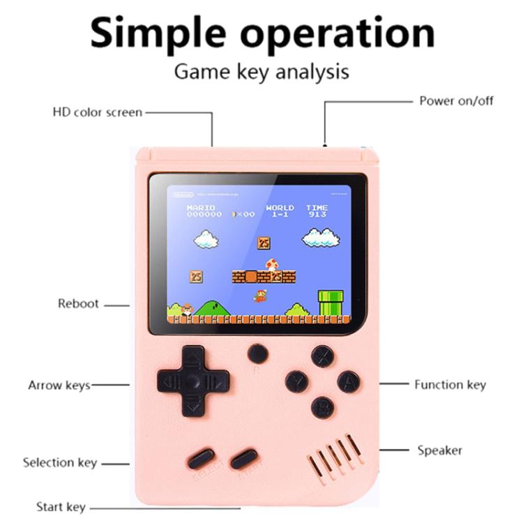 MK500 Macaron Mini Retro Classic Handheld Game Console for Kids Built-in 500 Games, Support AV Output(Grey) - free shipping - PMC TechLife - Order now!