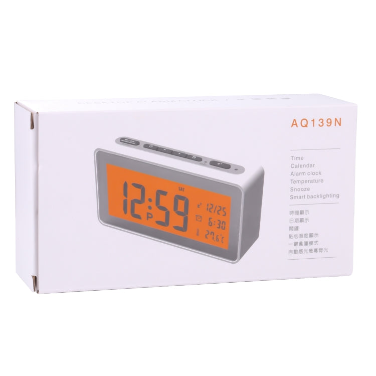 AQ139N LED Display Desktop Alarm Clock (White) - Alarm Clocks by PMc TechLife | Online Shopping South Africa | PMc TechLife | Buy Now Pay Later Mobicred