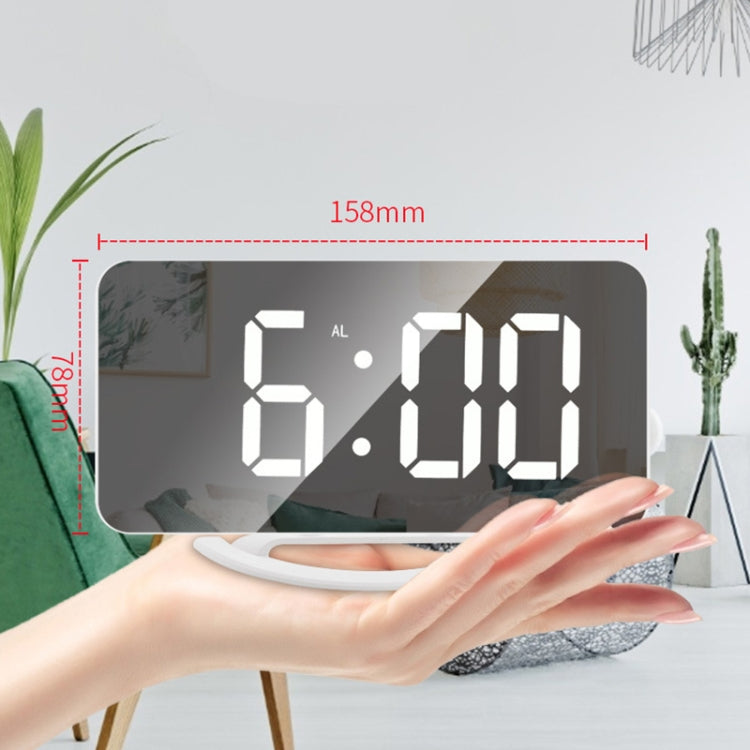 TS-8201-W Multifunctional LED Makeup Mirror Desk Clock Automatic Photosensitive Electronic Alarm (White) - Alarm Clocks by PMc TechLife | Online Shopping South Africa | PMc TechLife | Buy Now Pay Later Mobicred