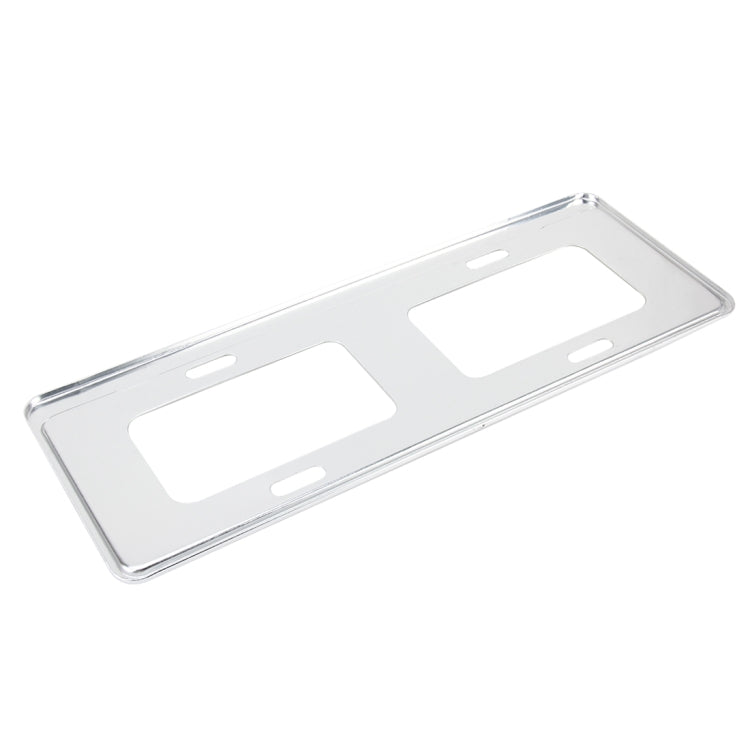 2 PCS Car License Plate Frames Stainless Steel License Plate Frame(White) - License Plate Covers & Frames by PMC TechLife | Online Shopping South Africa | PMC TechLife | Buy Now Pay Later Mobicred