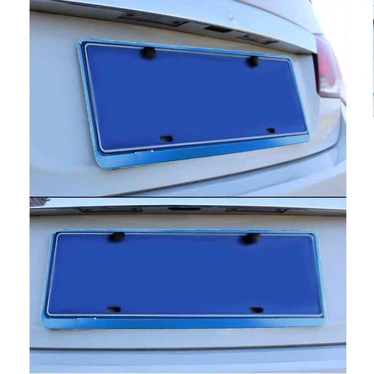 2 PCS Car License Plate Frames Car Styling License Plate Frame Aluminum Alloy Universal License Plate Holder Car Accessories(Blue) - License Plate Covers & Frames by PMC Jewellery | Online Shopping South Africa | PMC Jewellery | Buy Now Pay Later Mobicred