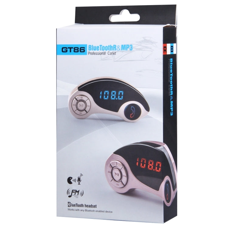 GT86 Dual USB Charger Car Bluetooth FM Transmitter Kit, Support LCD Display / TF Card Music Play / Hands-free(Black) - free shipping - PMC TechLife - Order now!