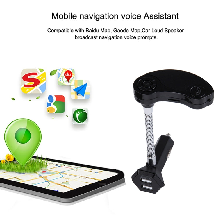 GT86 Dual USB Charger Car Bluetooth FM Transmitter Kit, Support LCD Display / TF Card Music Play / Hands-free(Black) - free shipping - PMC TechLife - Order now!