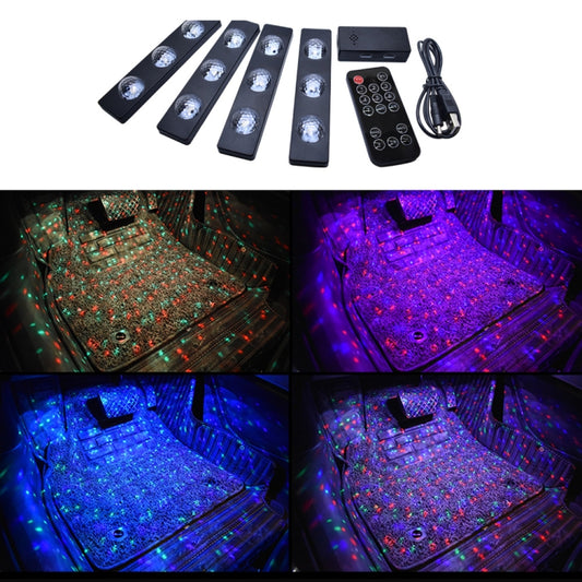 4 in 1 3.2W 12 LEDs RGB Car Interior Floor Decoration Atmosphere Colorful Neon Light Lamp with Wireless Remote Control And Voice Control Function - Atmosphere lights by PMC Jewellery | Online Shopping South Africa | PMC Jewellery | Buy Now Pay Later Mobicred