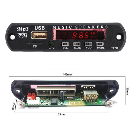 Car 12V Audio Bluetooth MP3 Player Decoder Board FM Radio TF USB 3.5 mm AUX, without Recording - Car MP3 & MP4 & MP5 by PMC Jewellery | Online Shopping South Africa | PMC Jewellery | Buy Now Pay Later Mobicred