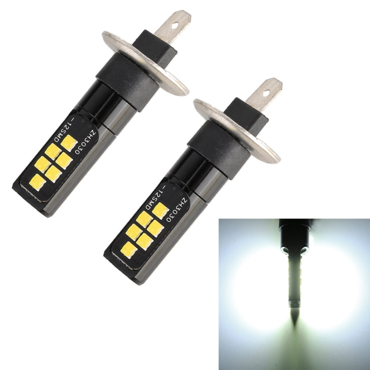 2 PCS H1 DC9-16V / 3.5W / 6000K / 320LM Car Auto Fog Light 12LEDs SMD-ZH3030 Lamps, with Constant Current (White Light) - Fog / Driving Lights by PMC Jewellery | Online Shopping South Africa | PMC Jewellery