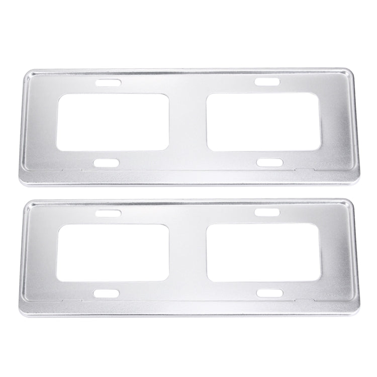 2 PCS Car License Plate Magnesium Alloy Bracket Frame Holder Stand Mount(Silver) - License Plate Covers & Frames by PMC Jewellery | Online Shopping South Africa | PMC Jewellery | Buy Now Pay Later Mobicred