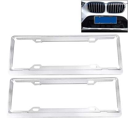 2 PCS Car License Plate Aerospace Aluminum Bracket Frame Holder Stand Mount, Size: 440mm x 140mm(Silver) - License Plate Covers & Frames by PMC Jewellery | Online Shopping South Africa | PMC Jewellery | Buy Now Pay Later Mobicred