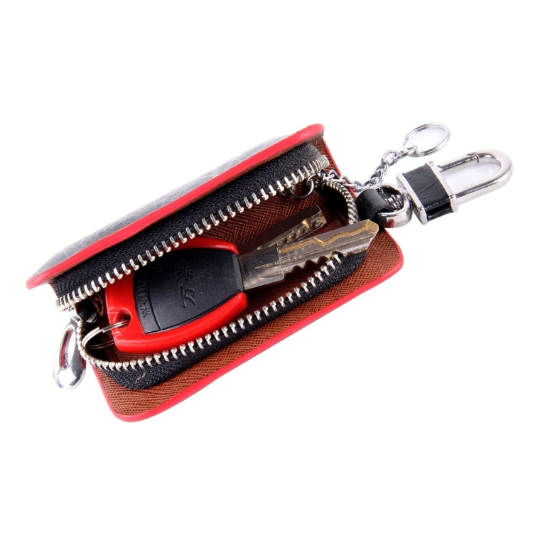 Universal Leather Roots Texture Waist Hanging Zipper Wallets Key Holder Bag (No Include Key)(Red) - Car Key Cases by PMC TechLife | Online Shopping South Africa | PMC TechLife | Buy Now Pay Later Mobicred