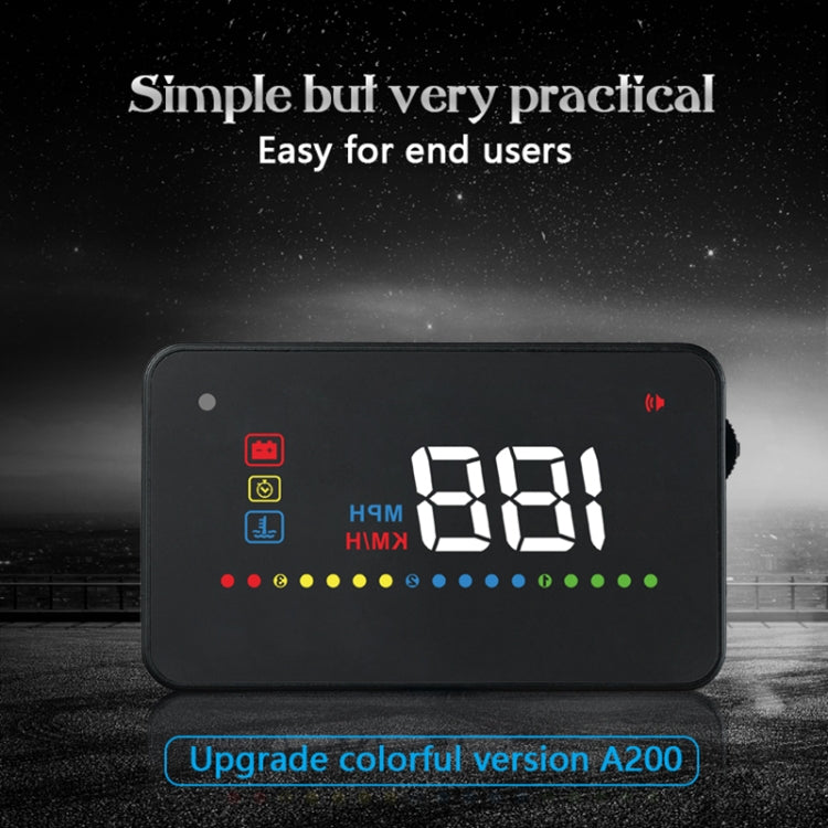 A200 OBD2 3.5 inch Vehicle-mounted Head Up Display Security System, Support Car Speed / Engine Revolving Speed Display / Water Temperature / Voltage - Head Up Display System by PMC TechLife | Online Shopping South Africa | PMC TechLife | Buy Now Pay Later Mobicred