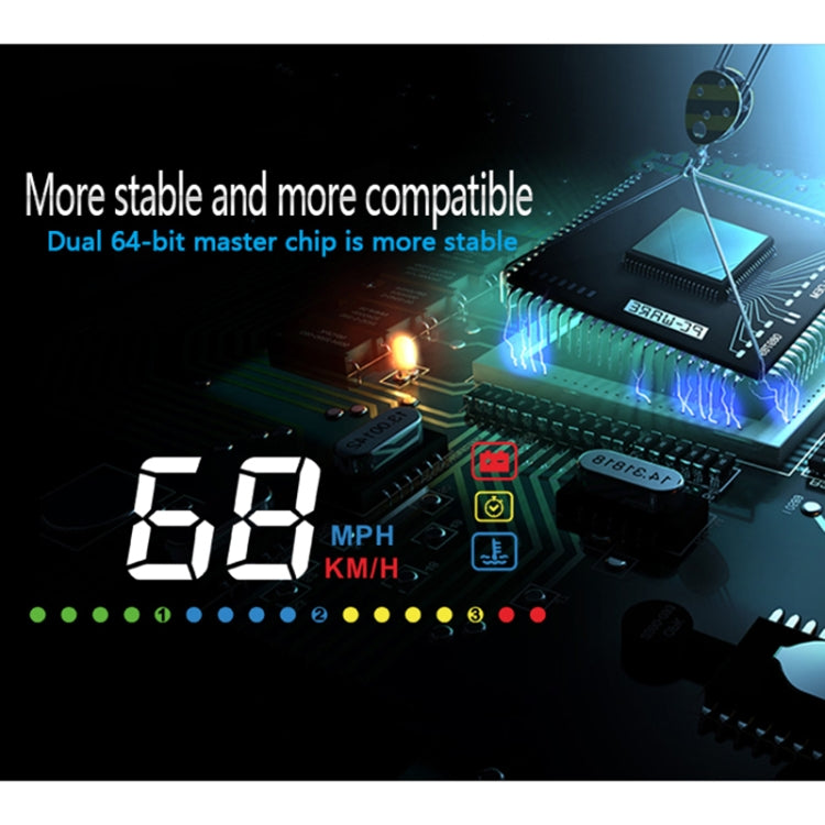 A200 OBD2 3.5 inch Vehicle-mounted Head Up Display Security System, Support Car Speed / Engine Revolving Speed Display / Water Temperature / Voltage - Head Up Display System by PMC TechLife | Online Shopping South Africa | PMC TechLife | Buy Now Pay Later Mobicred