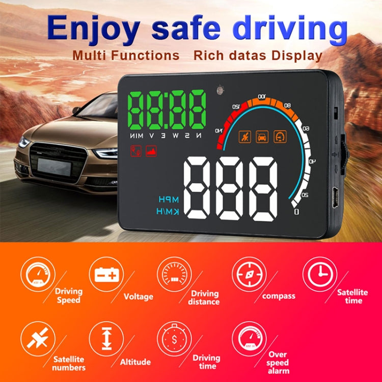 Q5 GPS 4 inch Vehicle-mounted Head Up Display Security System, Support Running Speed & Direction & Distance / Driving Kilometres / - Head Up Display System by PMC Jewellery | Online Shopping South Africa | PMC Jewellery | Buy Now Pay Later Mobicred