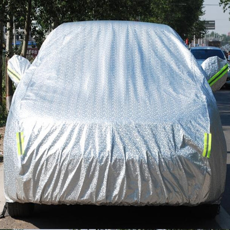 Aluminum Film PEVA Cotton Wool Anti-Dust Waterproof Sunproof Anti-frozen Anti-scratch Heat Dissipation SUV Car Cover with Warning Strips, Fits Cars up to 4.8m(187 inch) in Length - Aluminum Film PEVA by PMC Jewellery | Online Shopping South Africa | PMC Jewellery | Buy Now Pay Later Mobicred