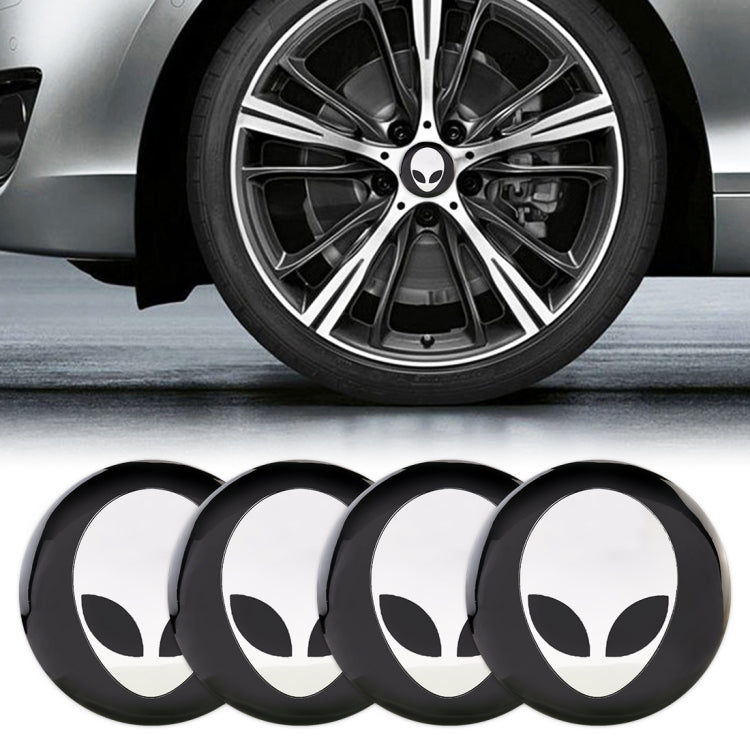 4 PCS Car-Styling Alien Pattern Metal Wheel Hub Decorative Sticker, Diameter: 5.8cm - Decorative Sticker by PMC Jewellery | Online Shopping South Africa | PMC Jewellery